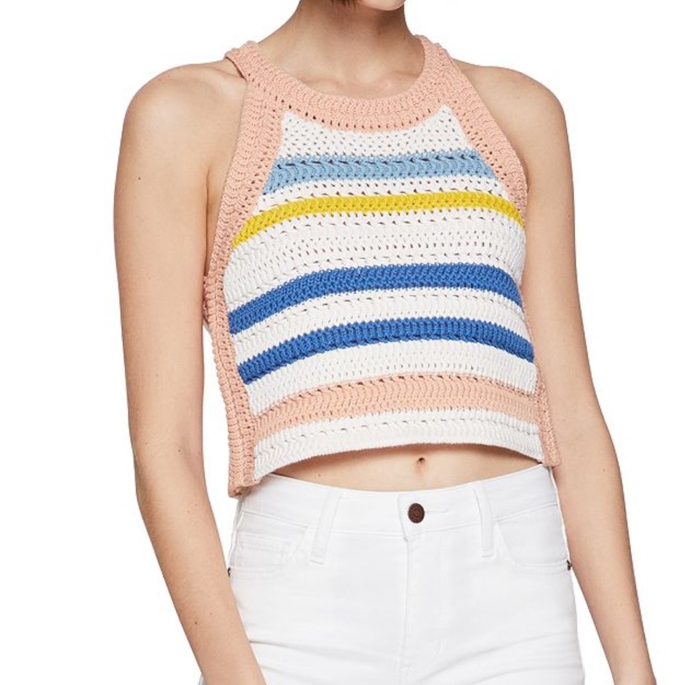 BcBG Generation striped Crochet Top